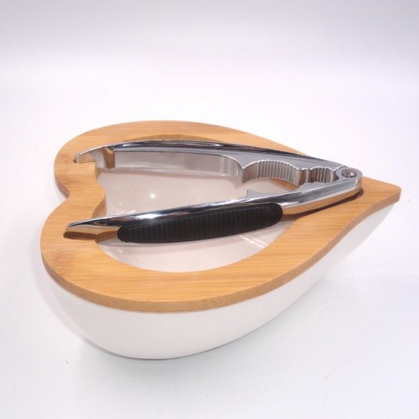 CIOTOLA SCHIACCIANOCI THUN – Linea Happy Country, In Porcellana E Legno, Decorazione Floreale – Idea Regalo Per La Casa E La Tavola