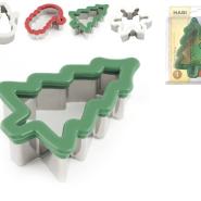 Set 3 Taglia Biscotti Inox Silicone Natale Assortiti