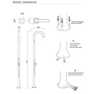 Doccia tradizionale da interno o esterno Funny Yin T325 con soffione e rubinetto basso - immagine 13