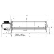 Ventilatore Tangenziale Trial L.349 mm Diam.60mm per Stufe a pellet Montegrappa - immagine 4