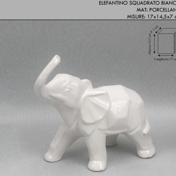 Elefantino Squadrato in Porcellana - idea bomboniera