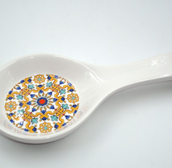 Poggiamestolo in porcellana decoro Ravello