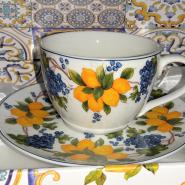 Set 2 tazze da tè in porcellana decoro limoni - immagine 3
