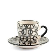 Set 6 tazzine caffè con piattino in stoneware Vhera - immagine 5
