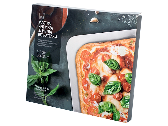 Rustler Set Pietra Refrattaria per Pizza e Paletta in Legno Adatta a Forni Griglie a Carbone e a Gas Pietra Quadrata 38,8 x 30 x 3 cm 