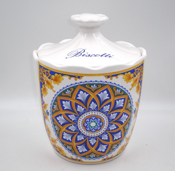 Biscottiera in porcellana Positano Decò