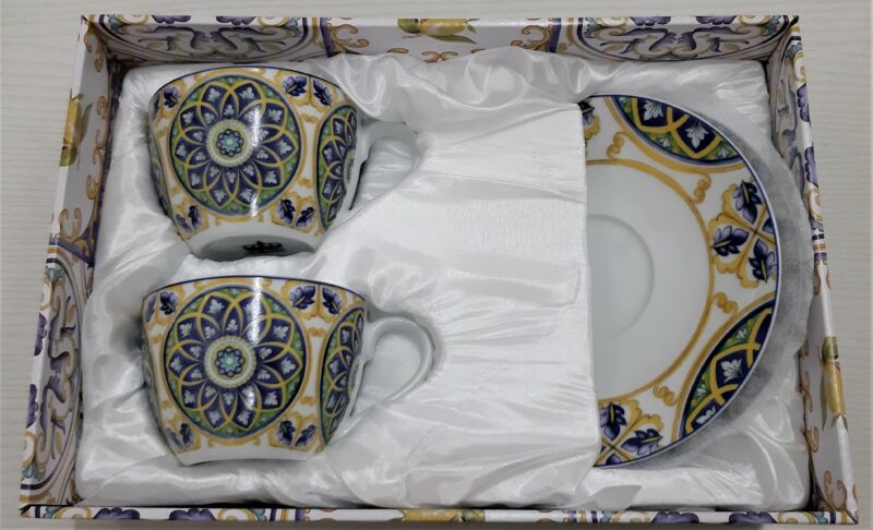 Set 2 tazze da tè in porcellana decoro blu - immagine 3