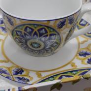 Set 2 tazze da tè in porcellana decoro blu - immagine 2
