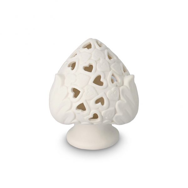 Pomo in ceramica design cuori con led - 7 cm (h)