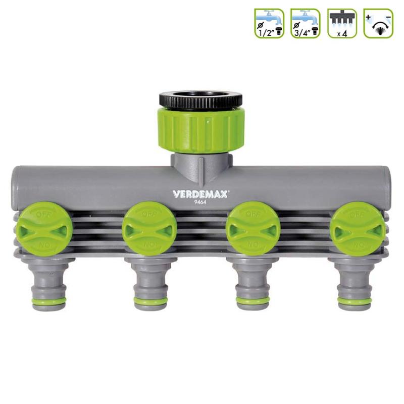 Raccordo rubinetto a 4 uscite 1/2” - 3/4”