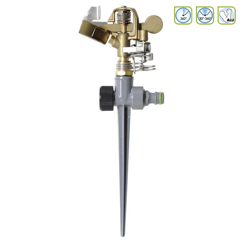 Irrigatore pulsante metallo 360° O settore