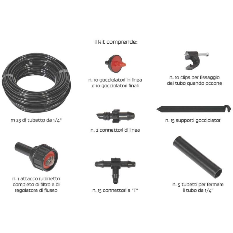 Kit Microirrigazione Verdemax- Tubo ALA Gocciolante con raccordi e Picchettierdemax - immagine 2