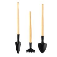 Set di 3 attrezzi da giardinaggio con mini paletta, rastrello, vanga per vasi, fioriere, balconi