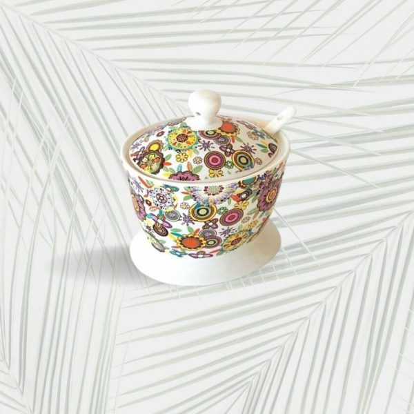 Zuccheriera in Porcellana Colorful con astuccio misura 10 cm