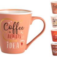 Mug decoro caffè in new bone china cc 340 assortiti