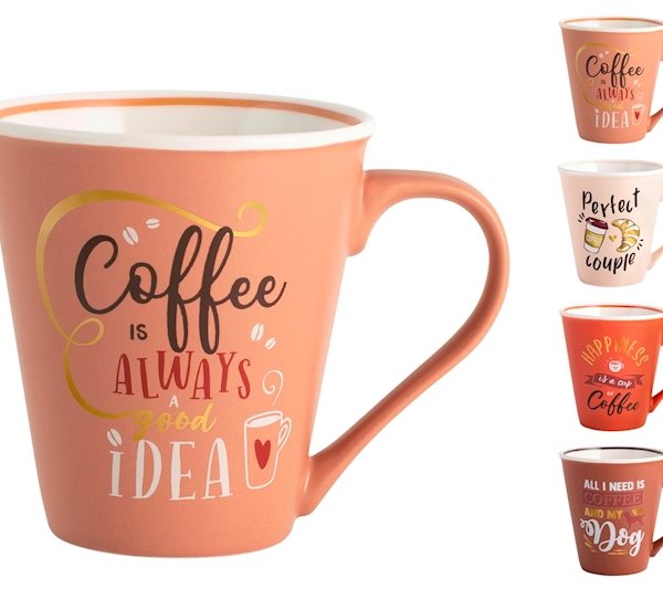 Mug decoro caffè in new bone china cc 340 assortiti