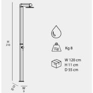 Doccia Tradizionale QUICK Q305 In Alluminio Smontabile Con Miscelatore e Soffione - immagine 4