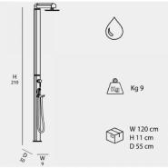 Doccia Tradizionale QUICK Q345 In Alluminio Smontabile Con Miscelatore, Soffione e Doccino - immagine 4