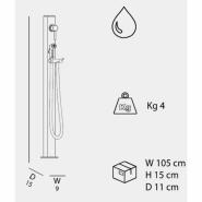 Fontana Tradizionale QUICK Q645 In Alluminio Con Miscelatore E Doccetta Mobile - immagine 5