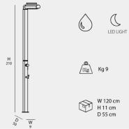 Doccia Tradizionale QUICK Q825 In Alluminio Con Miscelatore, Soffione a LED e Lavapiedi - immagine 3