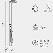 Doccia Tradizionale QUICK Q845 In Alluminio Con Miscelatore, Soffione a LED e Doccino - immagine 4