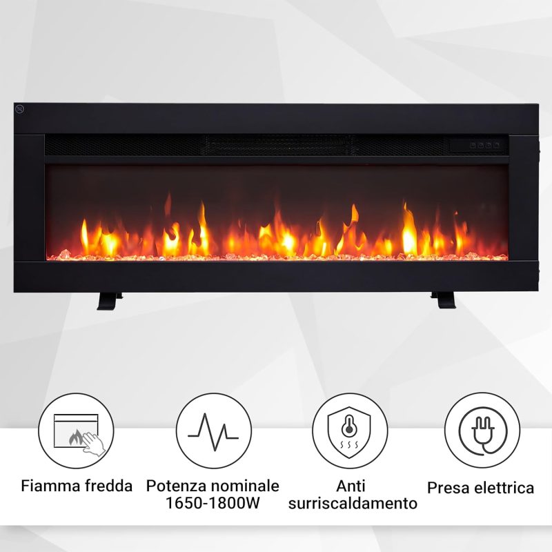 Caminetto elettrico Leif 36" a pavimento o a muro 1800 W - immagine 6
