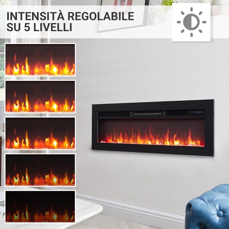 Caminetto elettrico Leif 36" a pavimento o a muro 1800 W - immagine 7