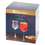 Set 4 Calici Timeless Pasabahce cl.33 bordati Oro - immagine 3