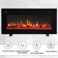 Caminetto elettrico Amazona - a pavimento o a muro 1800 W - immagine 3