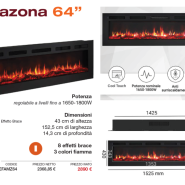 Caminetto elettrico Amazona - a pavimento o a muro 1800 W - immagine 5