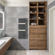 Radiatore Scaldasalviette da bagno con frontale in vetro SILK - immagine 4