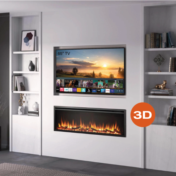 Caminetto elettrico Atalanta 60" - a muro 1500 W Camino Elettrico Atalanta 60"