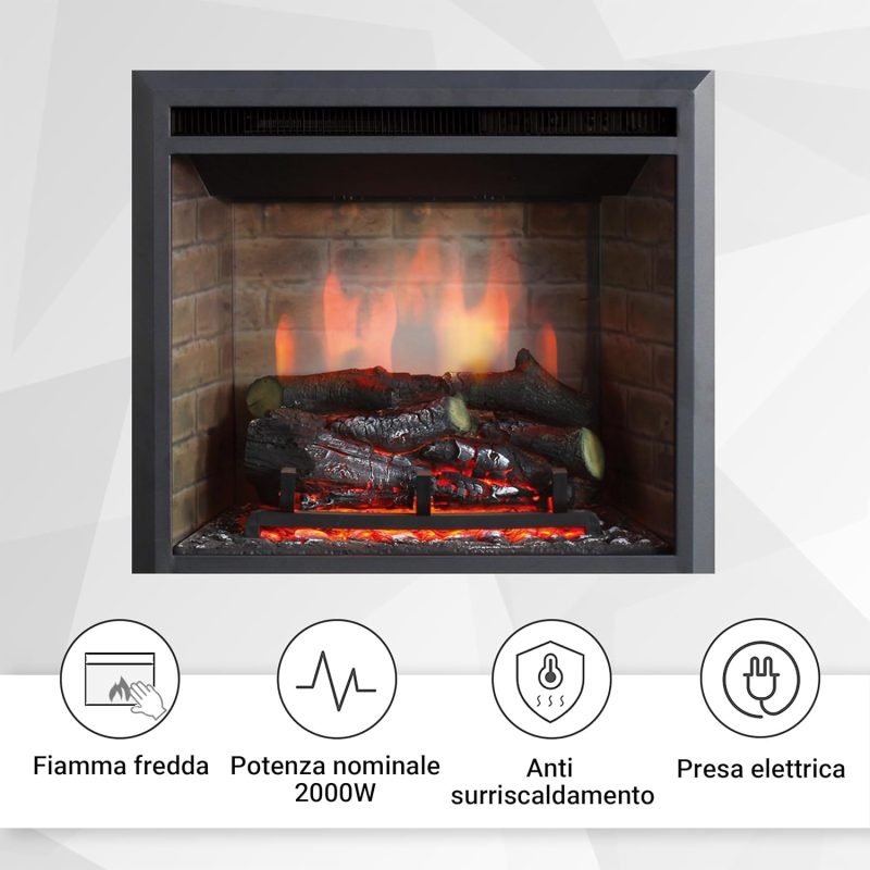 Caminetto Elettrico da Incasso 2000W Calida 30” - immagine 8