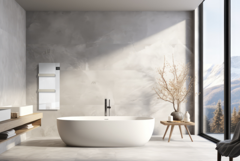 Termoventilatore Scaldasalviette da bagno con frontale in vetro SILK EVO - immagine 5