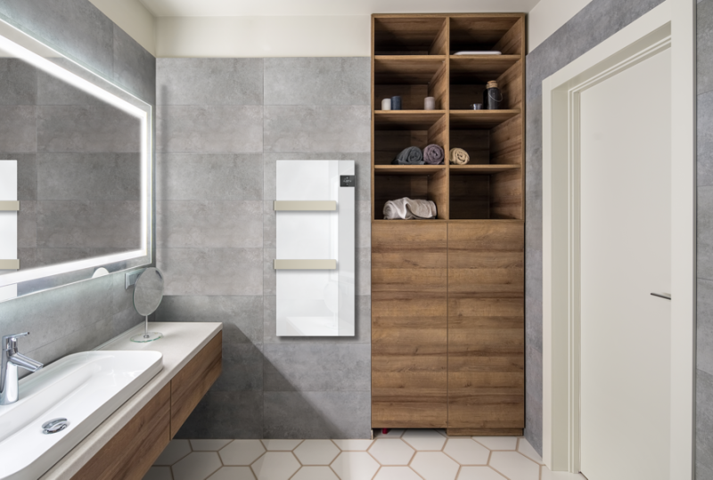 Termoventilatore Scaldasalviette da bagno con frontale in vetro SILK EVO - immagine 2