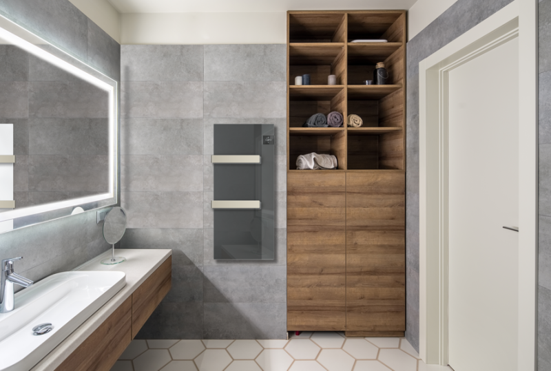 Termoventilatore Scaldasalviette da bagno con frontale in vetro SILK EVO - immagine 7