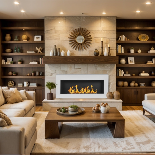 Camino a bioetanolo da parete SIENA 90 BIANCO - immagine 7