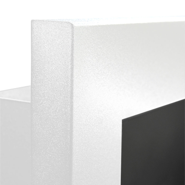 Camino a bioetanolo da parete o incasso Livorno L 90 BIANCO Con vetro - immagine 3