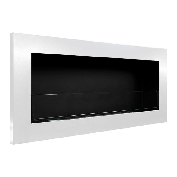 Camino a bioetanolo da parete o incasso Livorno L 90 BIANCO Con vetro - immagine 4