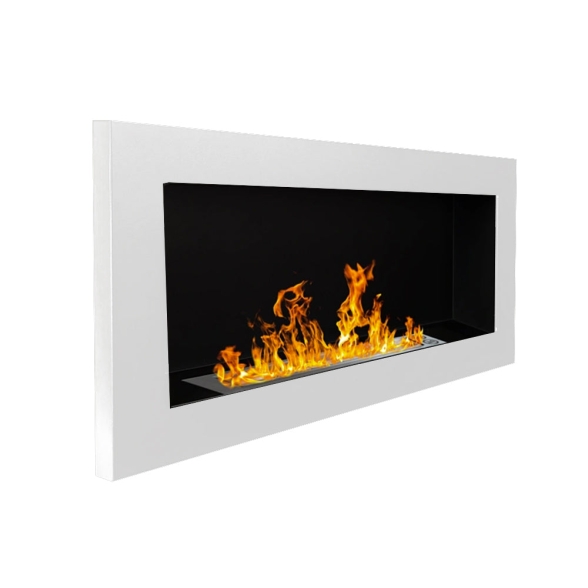 Camino a bioetanolo da parete o incasso Lucca L 90 BIANCO