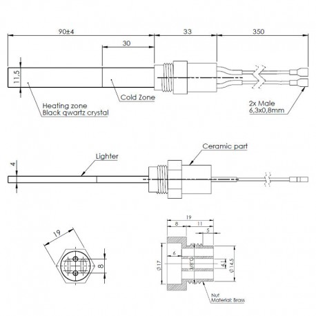 Candeletta in cristalli di quarzo per stufe a pellet 400W - immagine 2