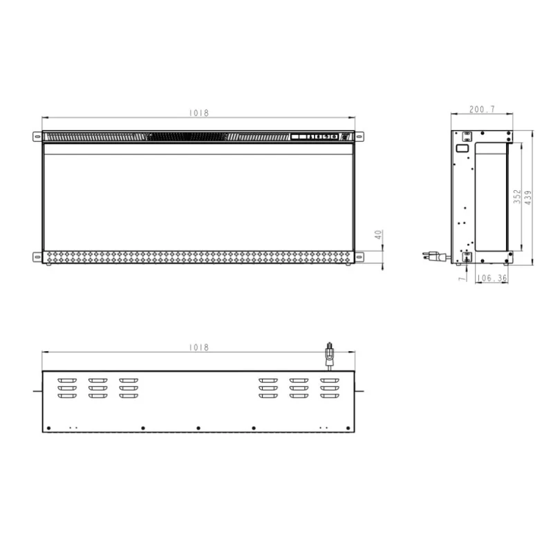 Caminetto Elettrico da parete/incasso Boston 100 - immagine 11